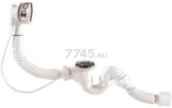 Сифон для ванны D70 с выпуском и переливом с гибкой трубой 40х40/50 BAKIMAY (0100101001)